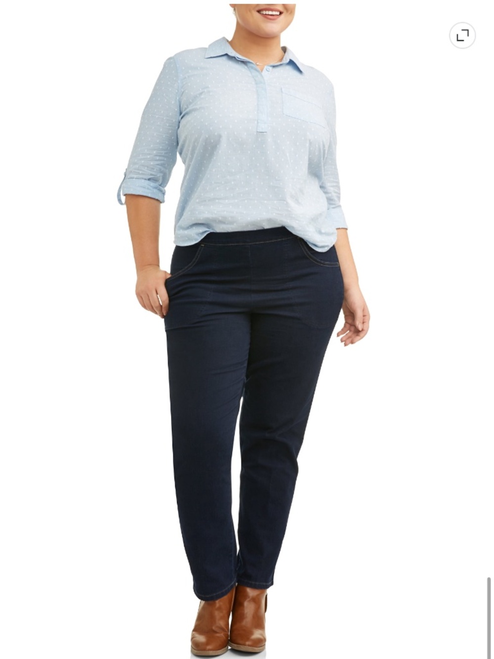 Just My Size Women’s Blue Rinse 2 Pocket Pull On Pants Size 3X NWT
